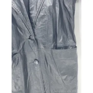 Vtg WOMENS COMINT LONG‎ BLACK LEATHER COAT SIZE Medium thumbnail 6