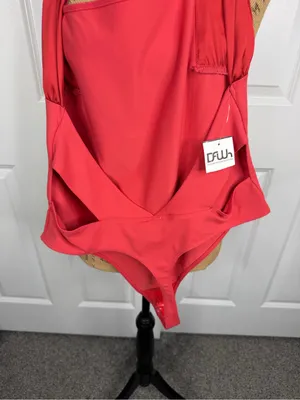 Free People x REVOLVE Get It Done Halter Top Bodysuit in Berry Twists Sz L thumbnail 9