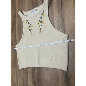 ZARA‎ SEAMLESS EMBROIDERED TOP | ZARA SUNFLOWERS Sz XS thumbnail 10