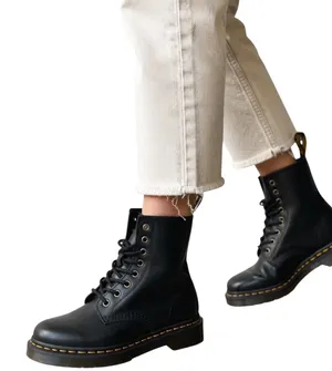 Dr. Martens Black Leather Lavala Combat Boots 5  thumbnail 1