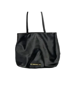 Betsey Johnson Black Bow Tote Faux Leather Floral Lining Whimsygoth Coquette thumbnail 5