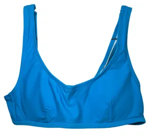 Halara Womens Scoop Neck Bikini Top Blue Padded Swim XS beach vacation resort thumbnail 1