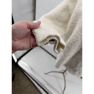 Aerie Fleece Hoodie Sweatshirt Heart Detail Cream Size Medium thumbnail 8