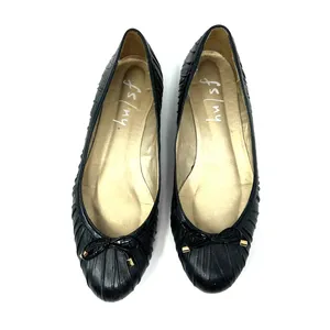 fs/ny Size 6 Flats Black Ballet Slip on Bow Tie Solid Casual Everyday‎ Basic thumbnail 2