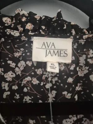 Ava James Floral Mixed-Print Boho summer long sleeve bohemian Blouse size XL NWT thumbnail 5