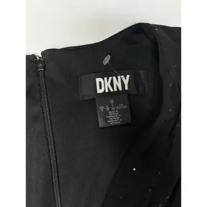 DKNY Faux Wrap A-Line Dress 8 Black Sparkle LBD Party‎ Holiday NWT $150 thumbnail 5