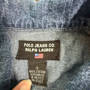 Polo Jeans Co Ralph Lauren Denim Jacket Womens Small Blue Trucker Vintage Y2K thumbnail 6