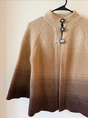 Jones New York Signature Ombre Gradient Knit Toggle Button Cardigan Sweater thumbnail 3
