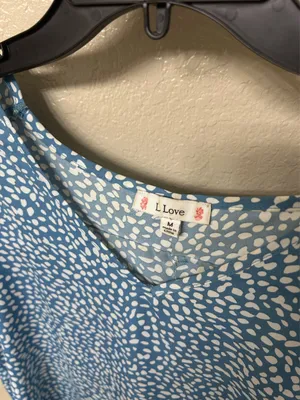 L Love Blue Spotted Blouse thumbnail 3