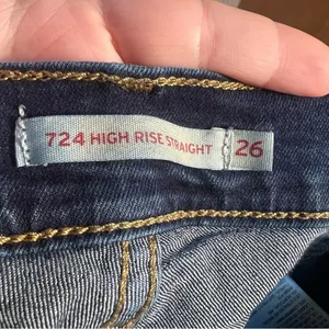 Levi's Women's Size 26 26x28 724 High Rise Straight‎ Jean Dark Wash Stretch thumbnail 10