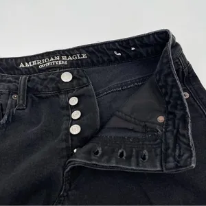 AMERICAN EAGLE Skirt Black Denim Jean Skirt Button Down Fly Mini Short Size 6 thumbnail 4