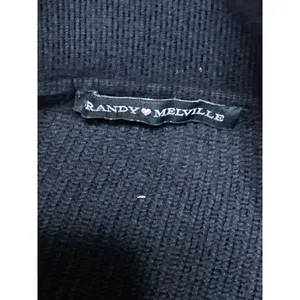 Brandy Melville Women's Black Ribbed Knit Long Sleeve Polo Sweater Top Size S thumbnail 5