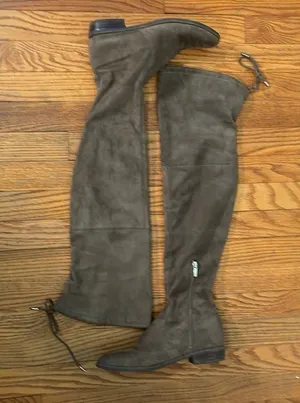 Marc Fisher Side Zip Over The Knee Faux Suede Boots‎ Taupe size 7 thumbnail 1