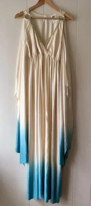 Greek Goddess Halloween Costume Blue Size M thumbnail 1