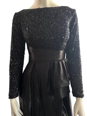 Elegant Taffeta and Sequined Ball Gown Black 8 NWOT thumbnail 2