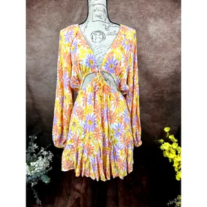 L*Space Feelin Fine Cut Outs Tie Front Dress Oopsie Daisy L thumbnail 6