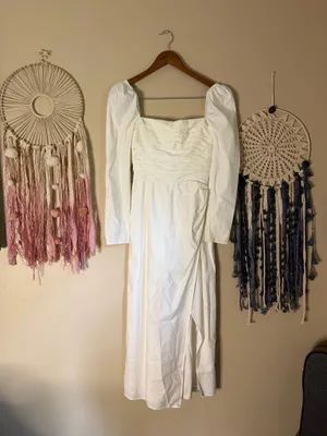 Reformation Isaac Midi Dress White Size 4 thumbnail 4