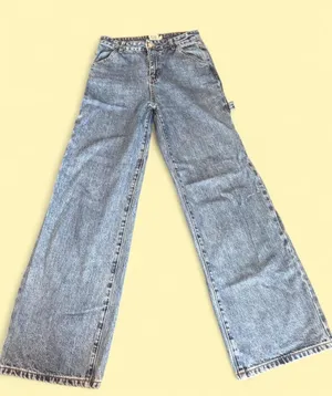 Princess Polly Blue Denim Carpenter Wide Leg Jeans thumbnail 1