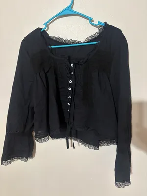 Amazon Boho Lacy Black Top thumbnail 1