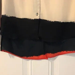 Zara Black, Ivory and Orange Button Down Blouse thumbnail 4