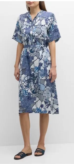 Johnny Was Moonlight Deana Floral-Print Midi Shirtdress Size Large thumbnail 1