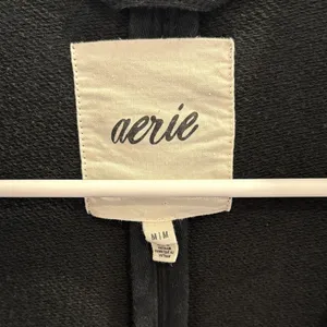 Aerie Black Knit Cardigan Blazer Button Front Cozy Sweater Jacket Size M thumbnail 3