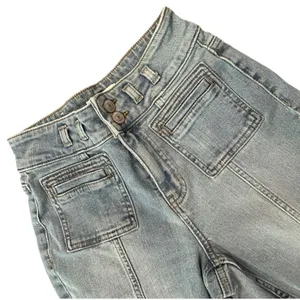 Shyanne High Waisted Flare Jeans Light Wash Seam Front Patch Pocket Western Boho thumbnail 2