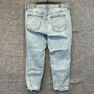 OLD NAVY Jeans Women's Size 18 Blue Denim Distressed OG High‎ Rise Straight Leg thumbnail 7