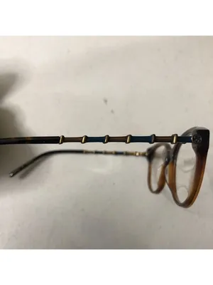 Gucci GG0658OA Eyeglasses Brown Havana Acetate Finish Gold-Toned Bamboo Design thumbnail 3