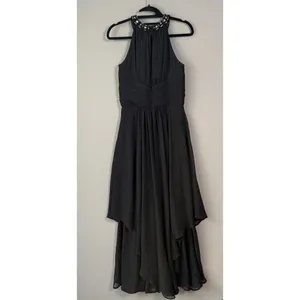 Eliza J. sz‎ 6 black rhinestone studded halter gown dress thumbnail 8