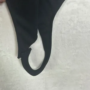 Elodie Womens Ribbed Long Sleeve Thong‎ Bodysuit Black Crew Neck XS CTSR1309 thumbnail 4