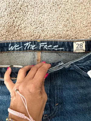 NWT Free People Bailey Raw Hem Fringe Denim Jean Asymmetrical Mini Skirt Size 28 thumbnail 3