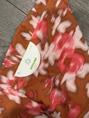 Aerie offline real me High-Waist Floral Print Leggings in Peach & White thumbnail 14