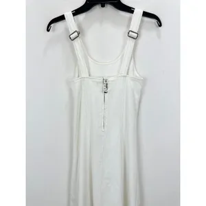 Madewell Denim Scoopneck Midi Dress Pure White Wash A Line Minimalist XXS NWT thumbnail 10