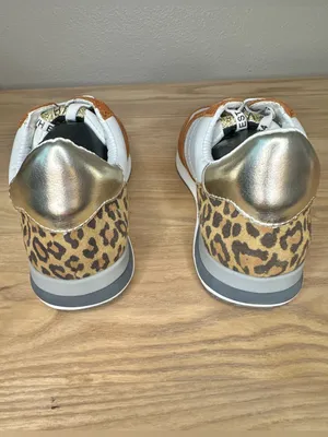 NEW Vintage Havana Valery Leopard Print and Metallic Casual Trendy Sneakers thumbnail 6