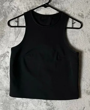 Lululemon Minimal Tank Black Open Back Size 4 Athleisure Relaxed Cropped Length‎ thumbnail 1