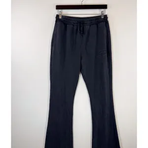 Panache Womens Pants Black Terry Flare Sweatpants Embroidered Casual Size Large thumbnail 4