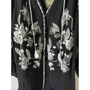 Tommy Bahama Swim Linen Tropical Cover Up Black White Size Small NEW thumbnail 6