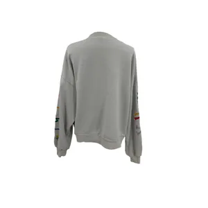 Yellow The Label Busy Watering My Own Grass Embroidered Sweatshirt Cream Large thumbnail 4
