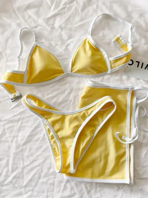 NWT • WILO 3pc Bikini Set Yellow Size XS thumbnail 9