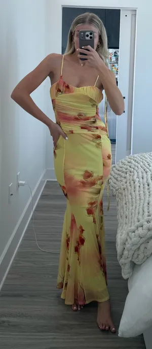 ASOS Yellow Floral Maxi Dress thumbnail 1