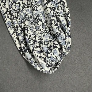 Abercrombie & Fitch Blouse Womens Small Blue Floral Smocked Long Sleeve Crop Top thumbnail 6