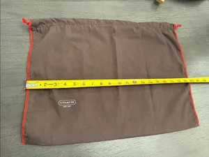 Coach Large Brown Drawstring Handbag Dust Bag Cover Red Trim‎ thumbnail 7