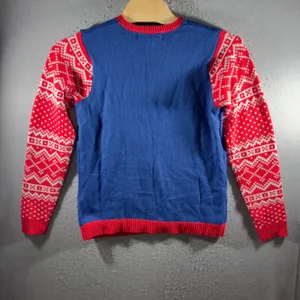 3232 | Jolly Sweaters Santa Cats Ugly Christmas Sweater Light Up Blue Women L thumbnail 2