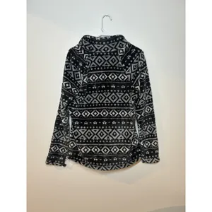 Eddie Bauer Women's Aztec 1/4 Zip Long Sleeve Fleece Pullover Size L Black thumbnail 4