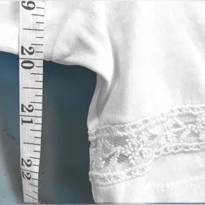 ASOS White Lace Trim Tiered Peplum Oversized Top Size 6 #cottagecore thumbnail 6