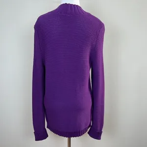Lauren Ralph Lauren Sweater L Purple Toggle‎ Button Shawl V-Neck Knit Womens New thumbnail 8