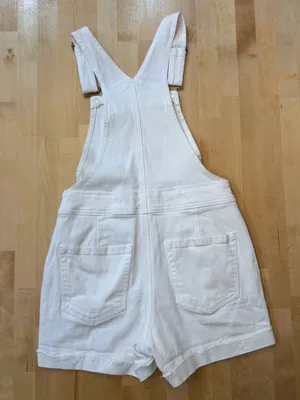 Hollister Co. White Denim Shortalls Overalls thumbnail 2