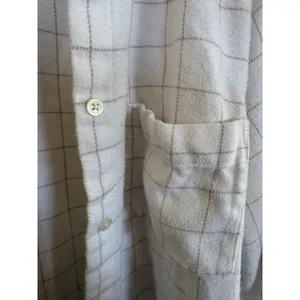 Madewell white plaid boyfriend flannel button up size xl thumbnail 5