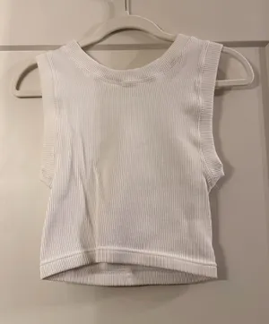 By Together White Ribbed Athletic Tank thumbnail 1